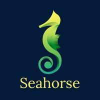 Colorful minimal sea horse vector logo design