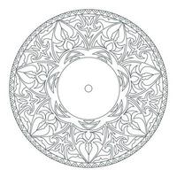 hermoso vector mandala. dibujo negro aislado en blanco. diseño para la página del libro de colorear para niños y adultos. elemento de diseño estampado. estilo zentangle