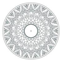 hermoso vector mandala. dibujo negro aislado en blanco. diseño para la página del libro de colorear para niños y adultos. elemento de diseño estampado. estilo zentangle