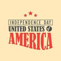 Fourth of July hand lettering inscription for greeting card, banner,etc. Happy Independence Day of United States of America calligraphic background. vector