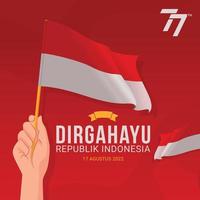 Happy Indonesia Independence day greeting card vector