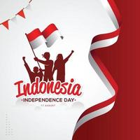 Happy Indonesia Independence day greeting card vector