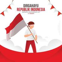 Happy Indonesia Independence day greeting card vector