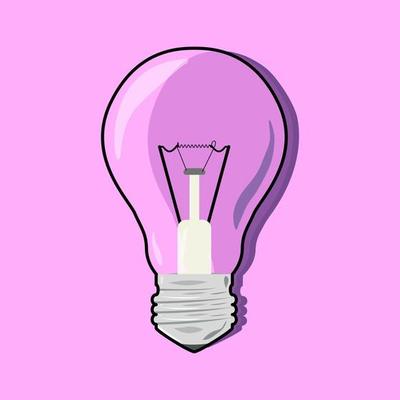 light bulb on a purple pink background with shadow detail