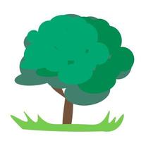 Abstract tree vector illustration in eps 10. Green tree on the meadow