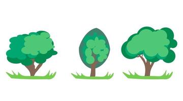 Set of abstract trees in vector eps 10. Vector hand drawn illustration in flat style.