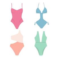 one piece swimsuit set vector