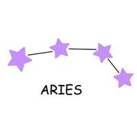 constelación del signo zodiacal aries. constelación aislada sobre fondo blanco. vector