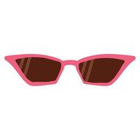 Sunglasses with pink frames and black lenses. Vector illustration in flat style