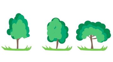 Set of abstract trees in vector eps 10. Vector hand drawn illustration in flat style.