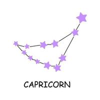 Constellation of the zodiac sign Capricorn. Constellation isolated on white background. vector