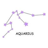 Constellation of the zodiac sign Aquarius. Constellation isolated on white background. A minimalist vector