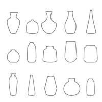 Collection of contour drawings of vases in eps 10Print vector
