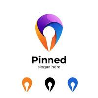 pin location logo concept premium vector