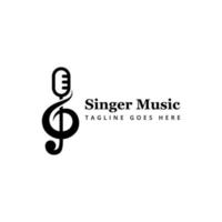 singer music logo concept premium vector
