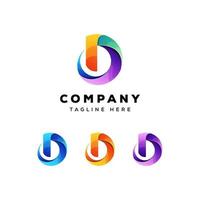 colorful letter d logo vector template