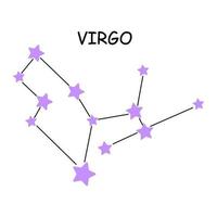 constelación del signo zodiacal virgo. constelación aislada sobre fondo blanco. vector