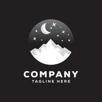 mountain night logo template vector