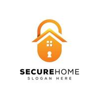 diseño de logotipo de casa de seguridad, logotipo de casa de escudo, diseño de logotipo de casa segura vector