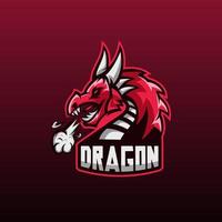 ilustración del logo del dragón enojado para los juegos de tu equipo vector