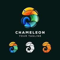 Chameleon colorful logo design vector