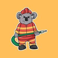 Panda Fire Fighter Character Design vector