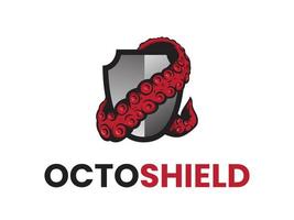 Octopus Shield Logo Design vector