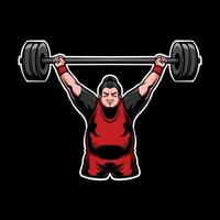 Illustration of a Man Weight Lifting vector