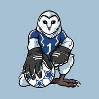 Mascot Logo of A Goal Keeper Owl