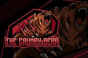 The Grumpy Bear Mascot Logo for Esport