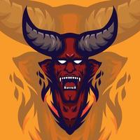 logotipo de la mascota del diablo malo vector