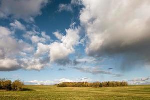 Autumn landscape with view of white clouds photo