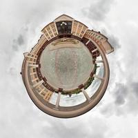 Little planet.  Spherical view of a building with columns photo