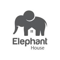 vector premium de ilustración de concepto de logotipo de casa de elefante colorido