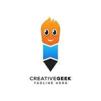 creative geek logo design premium vector