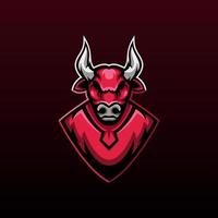 red bull mascot logo for team gaming, Bull head mascot vector template