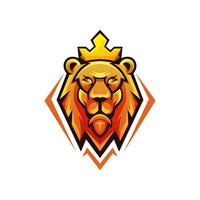 cabeza león rey logo diseño vector símbolo icono diseño