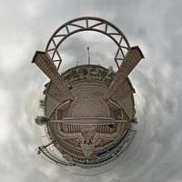 Little planet.  Spherical view of  Monster face as similar to Transformer photo