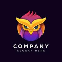 animal owl head logo illustration vector symbol icon design