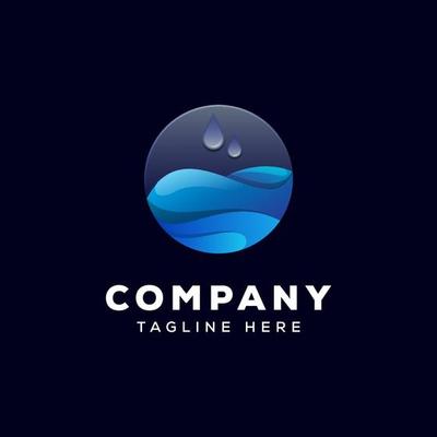 liquid water drop logo design illustration premium vector