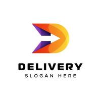 letter d arrow logo, delivery arrow logo for delivery express vector element  symbol icon design
