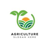 agriculture green logo premium vector