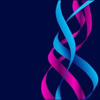 Neon glow technology line art colorful design with dark background. Abstract vector illustration. Blue and pink purple style.