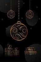 Black Merry Christmas web template Vector design.