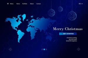 Merry Christmas flat web template vector design.