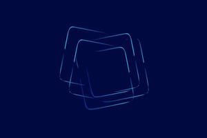 Neon glow technology line art colorful design with dark background. Abstract vector illustration. Blue and pink purple style.