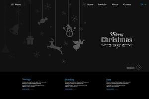 Black Merry Christmas web template Vector design.