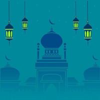 Isolated Muslim mosque flat design facade background. Flat Islamic colorful logo architectural objects. Abstract vector cartoon. Beautiful Muslim shrine icon illustration. Eastern cultural  landmark.