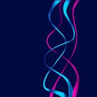 Neon glow technology line art colorful design with dark background. Abstract vector illustration. Blue and pink purple style.