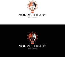 Creative Mind Logo And Brain With Bulb symbol logo template Design vector